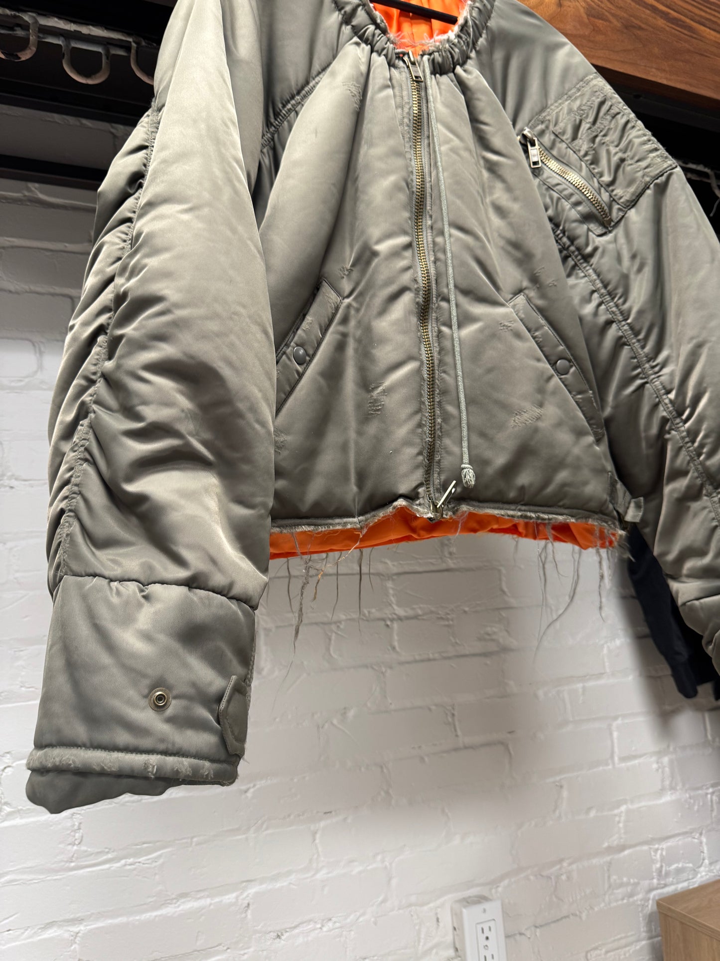 AW2024 Project GR ‘Reconstructed’ Raw Hem Military Bomber Jacket