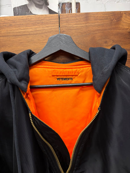 Vetements x Alpha Industries Black ‘Reversible’ Hooded MA-1 Bomber Jacket