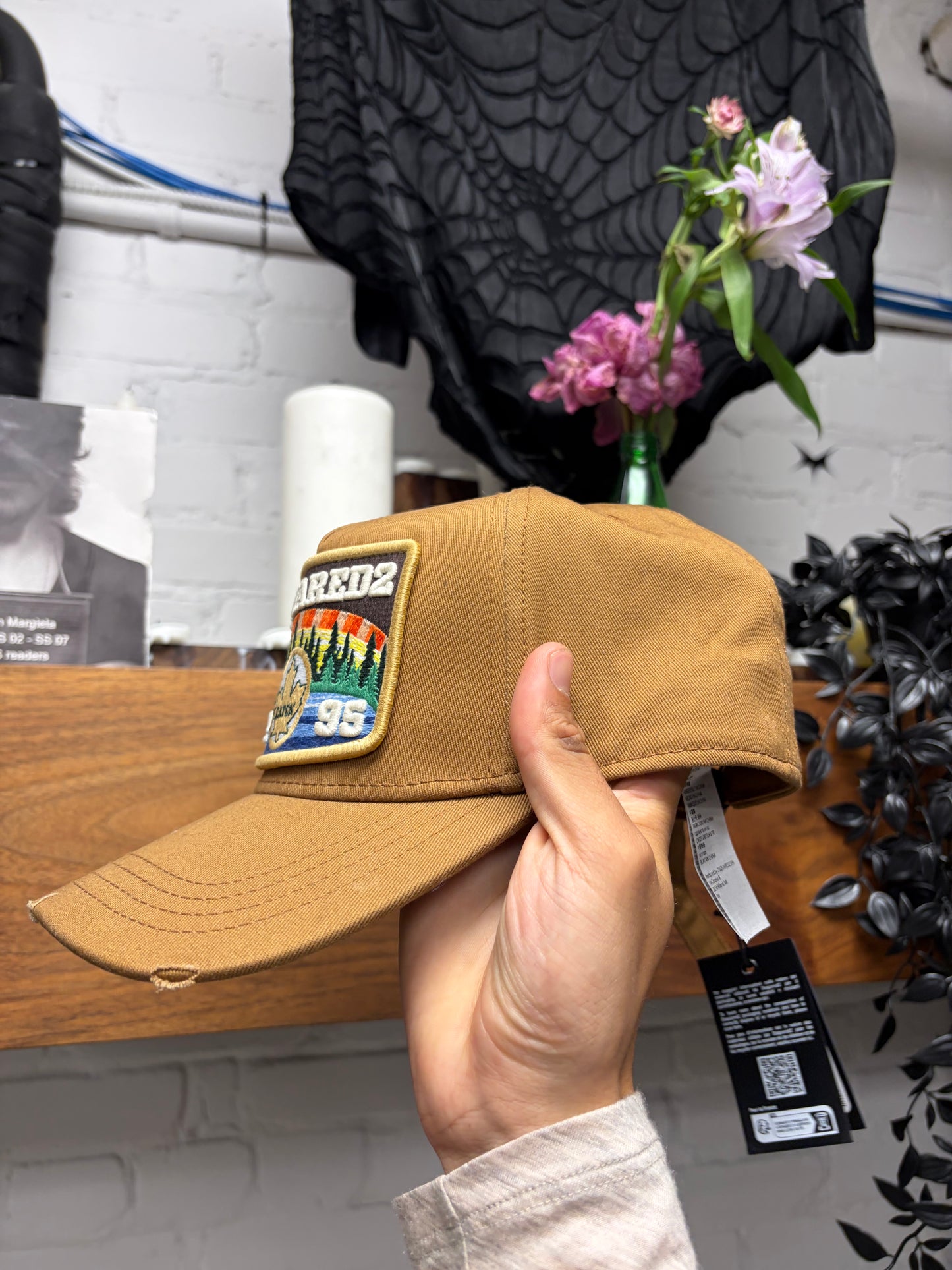 Dsquared2 ‘Campgrounds’ Canadian Patch Distressed Strap-Back Cap