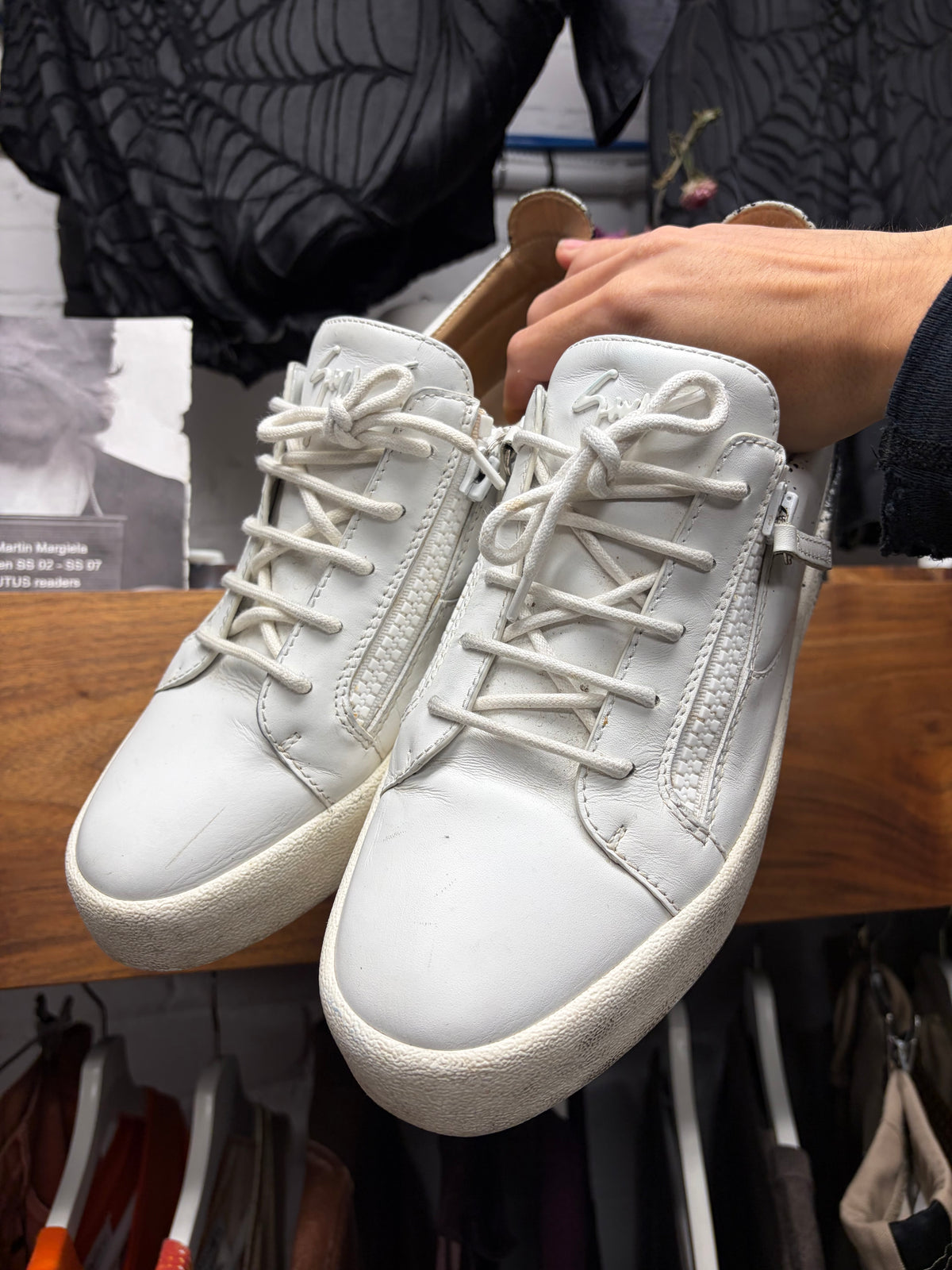 Giuseppe Zanotti ‘Frankie’ Black/White Leather Low Top Sneakers