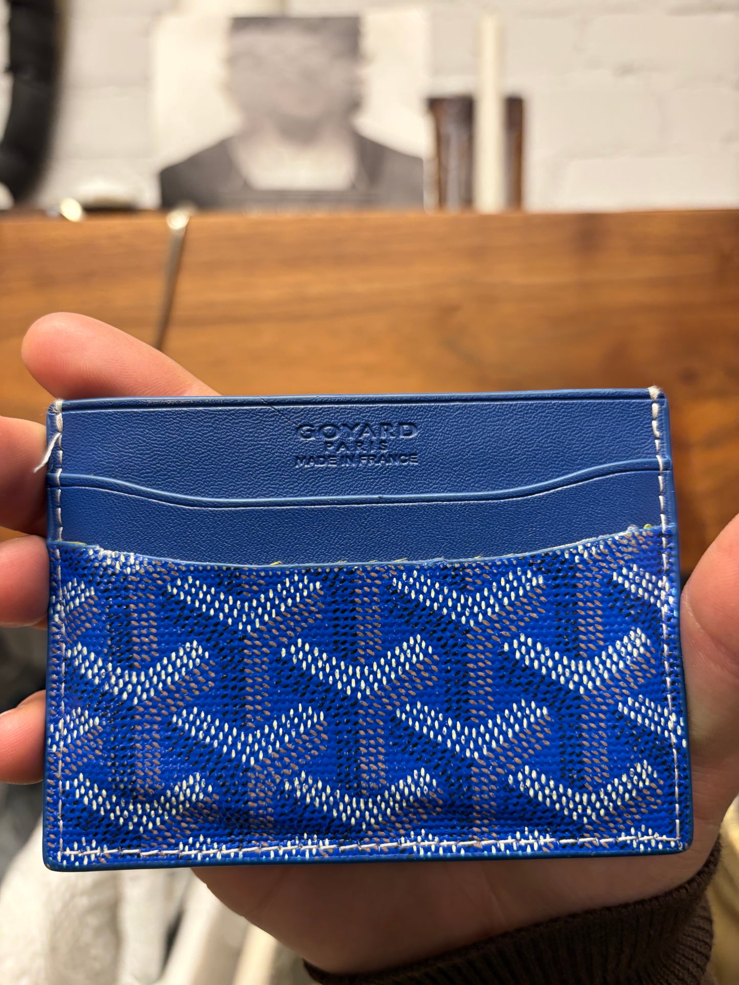 Goyard ‘Saint Sulpice’ Blue Leather Cardholder Wallet