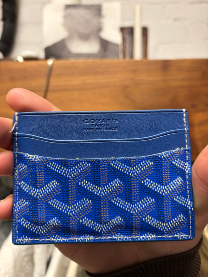 Goyard ‘Saint Sulpice’ Blue Leather Cardholder Wallet