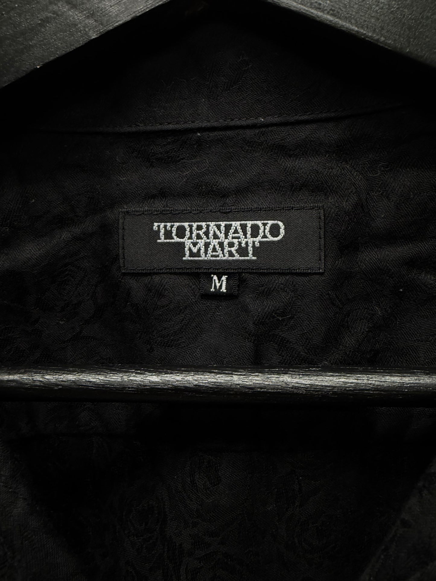 Tornado Mart Embroidered ‘Rose’ Short Sleeve Black/Red Button Up Shirt
