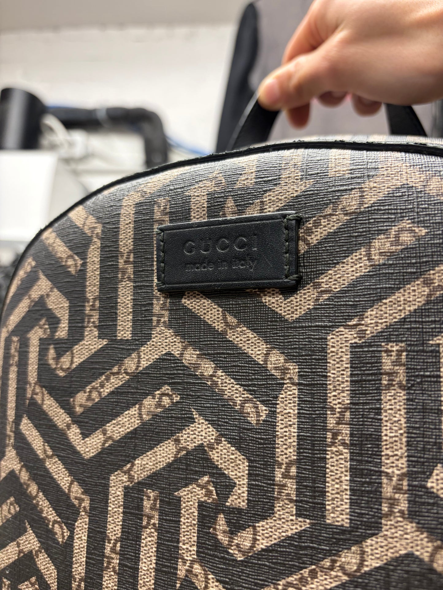 Gucci GG Supreme ‘Kaleido’ Canvas/Leather Monogram Backpack