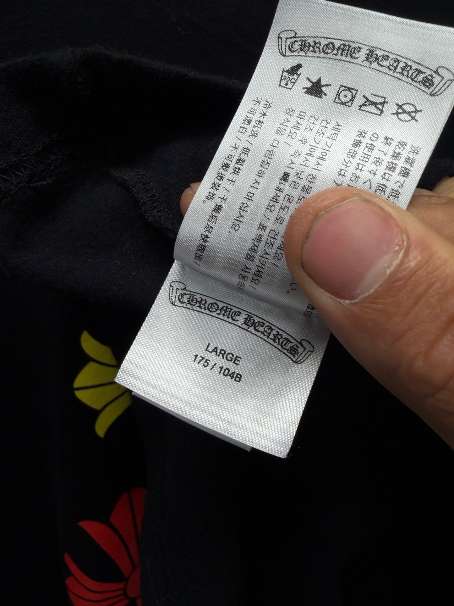 Chrome Hearts Multi-Color ‘Cemetery Cross’ Black Long Sleeve Shirt