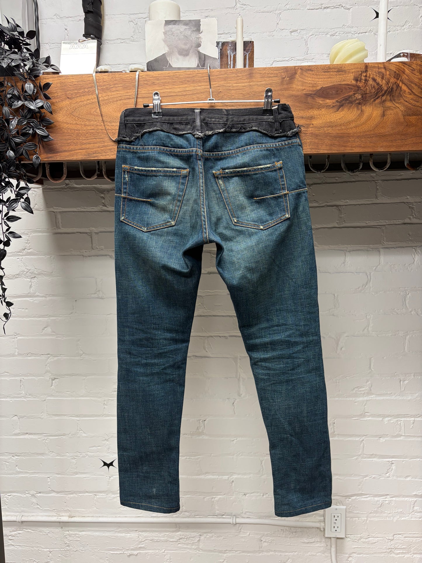 AW2006 Dior Homme ‘Cummerbund’ Black/Blue Skinny Denim