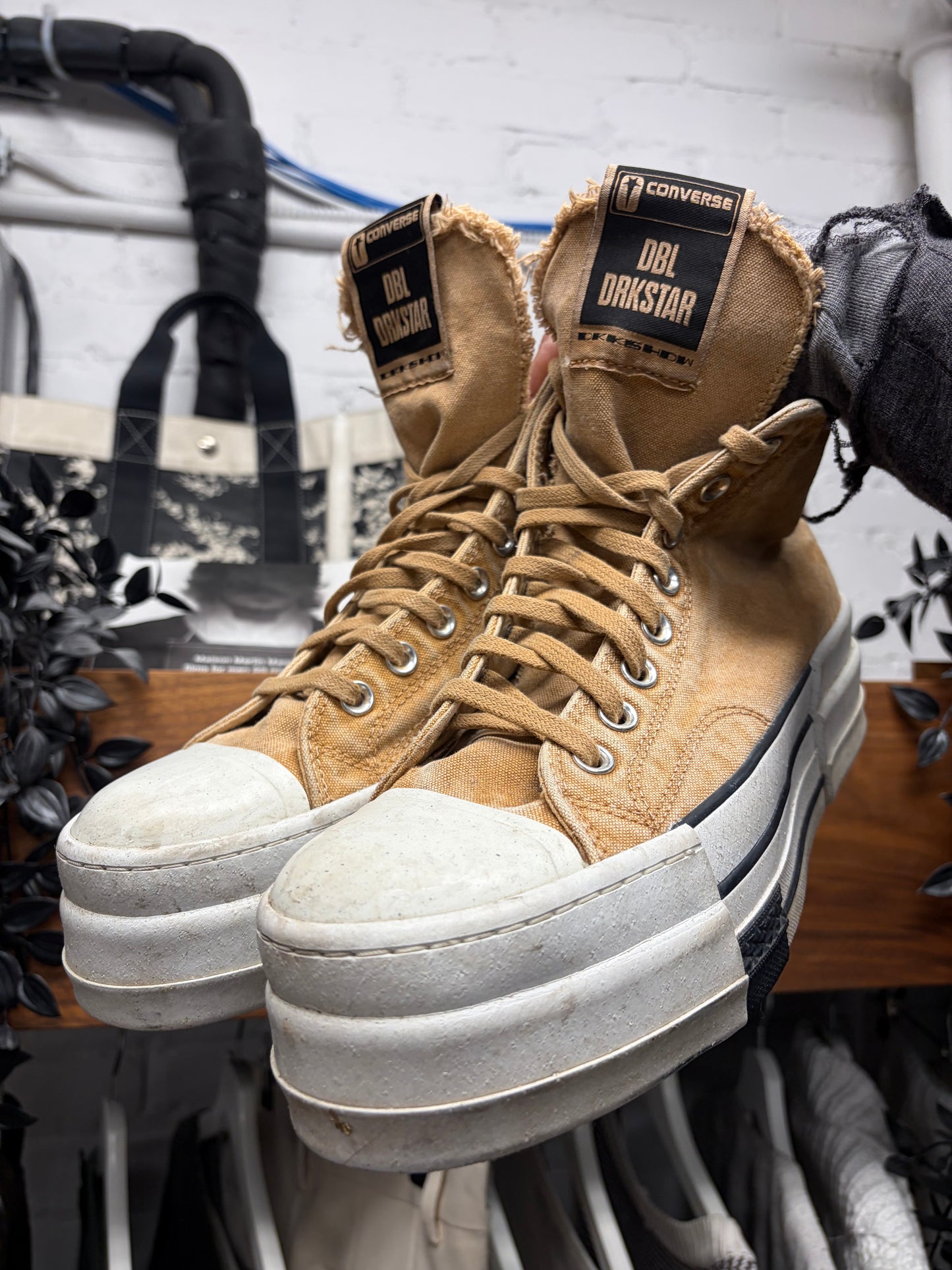 Rick Owens x Converse ‘DBL DRKSTAR’ Platform High Top Sneakers