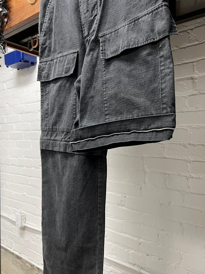 Acne Studios Black Ripstop ‘Convertible’ Wide Leg Cargo Pants