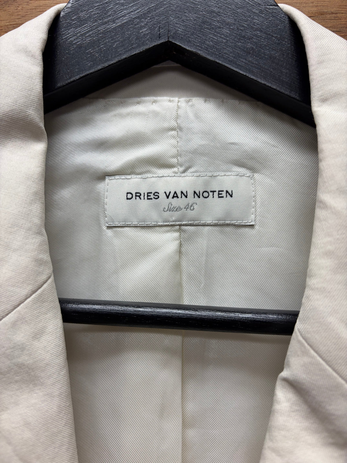 Dries Van Noten Cream Cotton Single Button Blazer