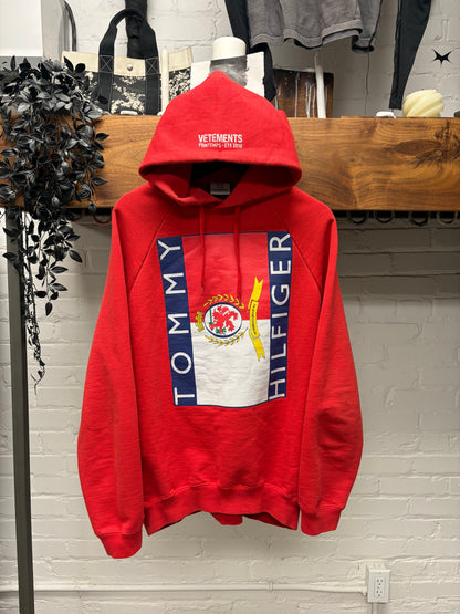 SS2018 Vetements x Tommy Hilfiger Flag Logo Hoodie
