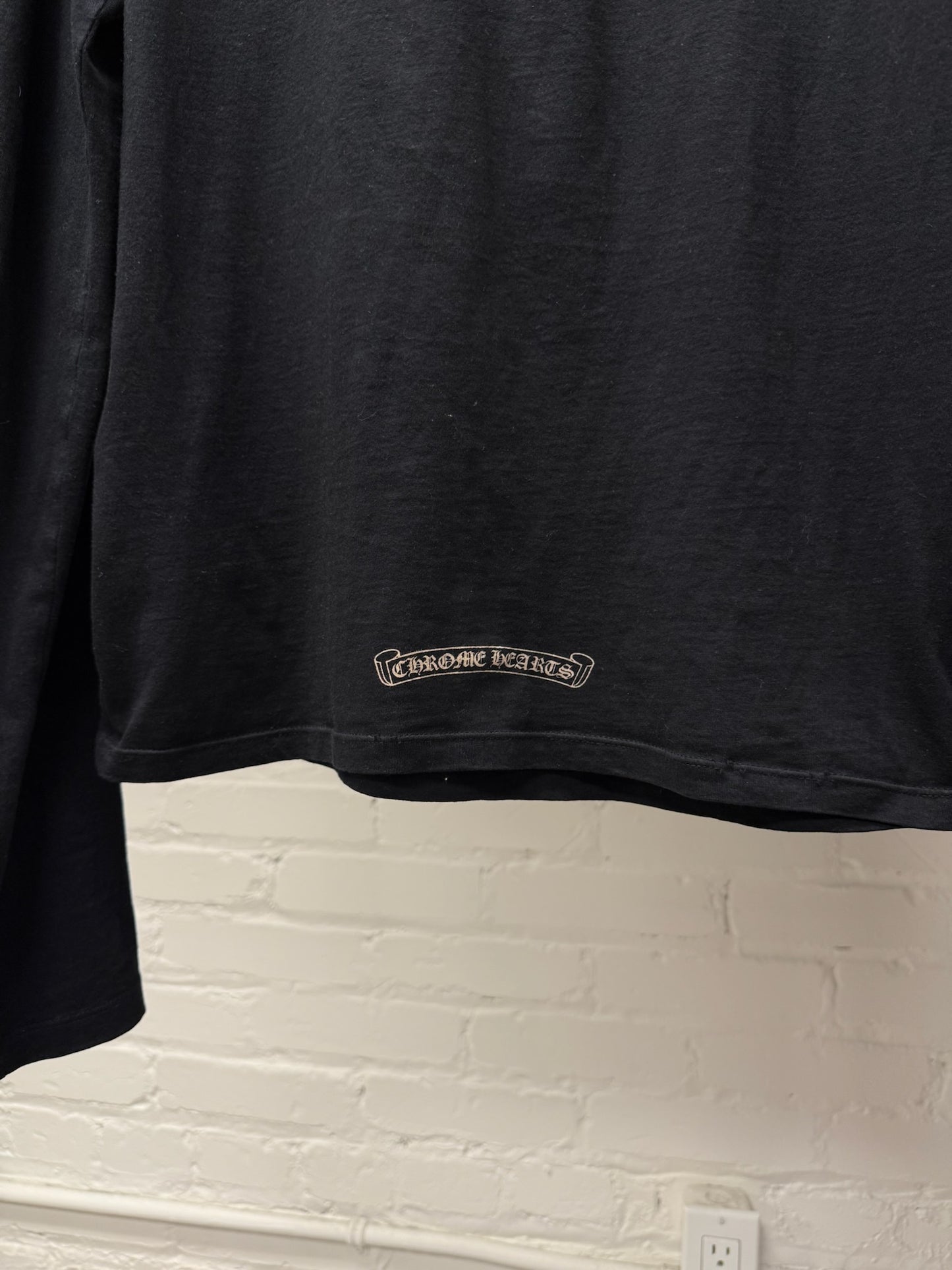 Chrome Hearts Cross Emblem Black Long Sleeve ‘Henley’ Shirt