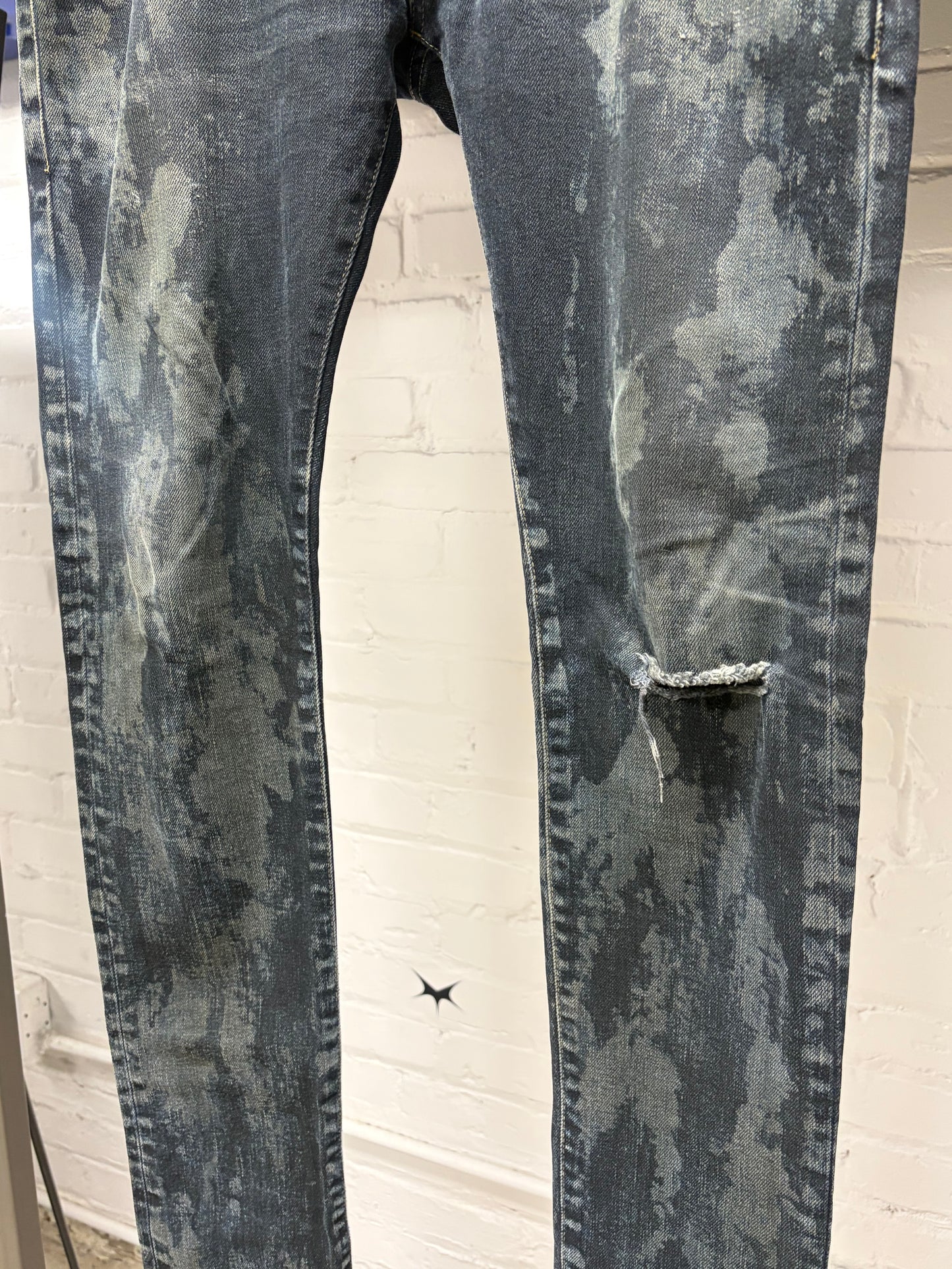 2013 Saint Laurent by Hedi Slimane ‘Oil Spill’ D02 Skinny Jeans