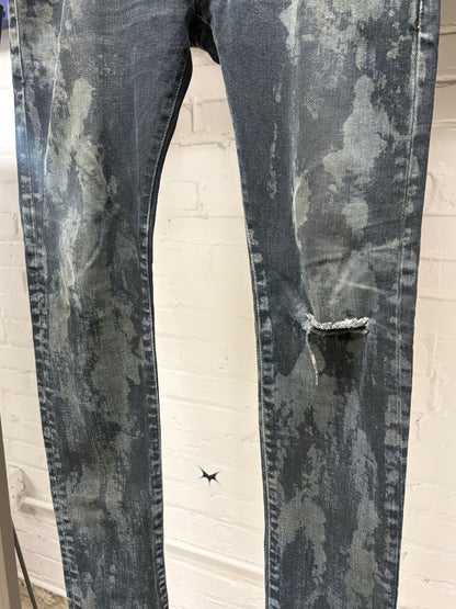 2013 Saint Laurent by Hedi Slimane ‘Oil Spill’ D02 Skinny Jeans