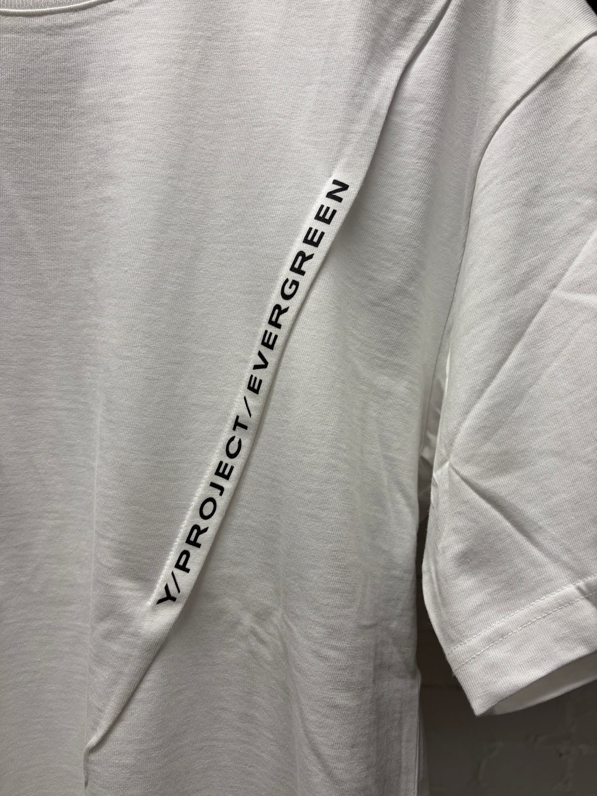 Y-Project Evergreen ‘Pinched Logo’ White Short Sleeve T-Shirt