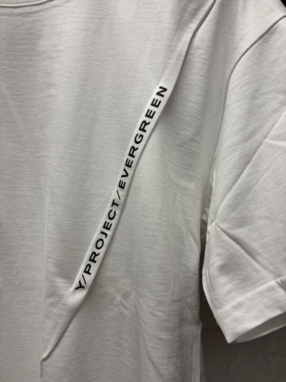 Y-Project Evergreen ‘Pinched Logo’ White Short Sleeve T-Shirt