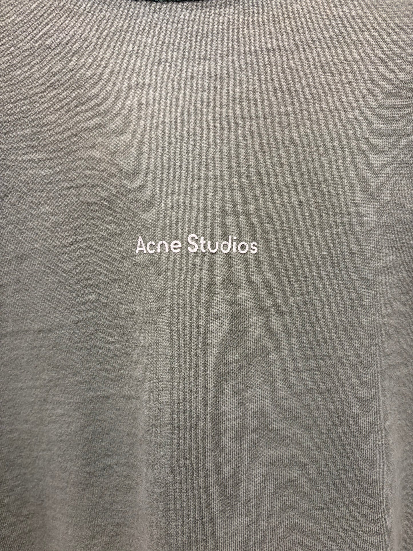 Acne Studios Mint Green ‘Minimal Logo’ Cropped Fit Cotton T-Shirt