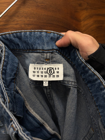 2025 Maison Margiela Wide Leg Blue Baggy Distressed Denim
