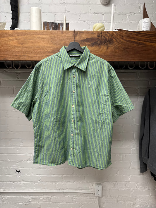 Acne Studios Mint Green Pinstripe Button Down Shirt
