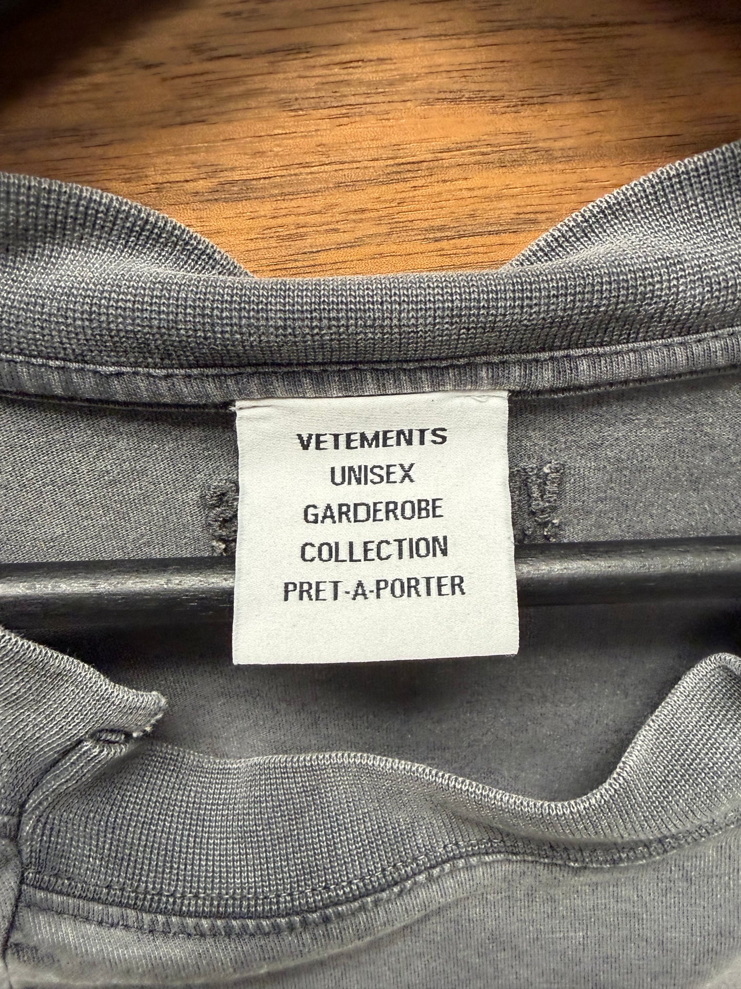 Vetements Reconstructed Faded Grey Cotton ‘Rebuilt’ Oversized T-Shirt