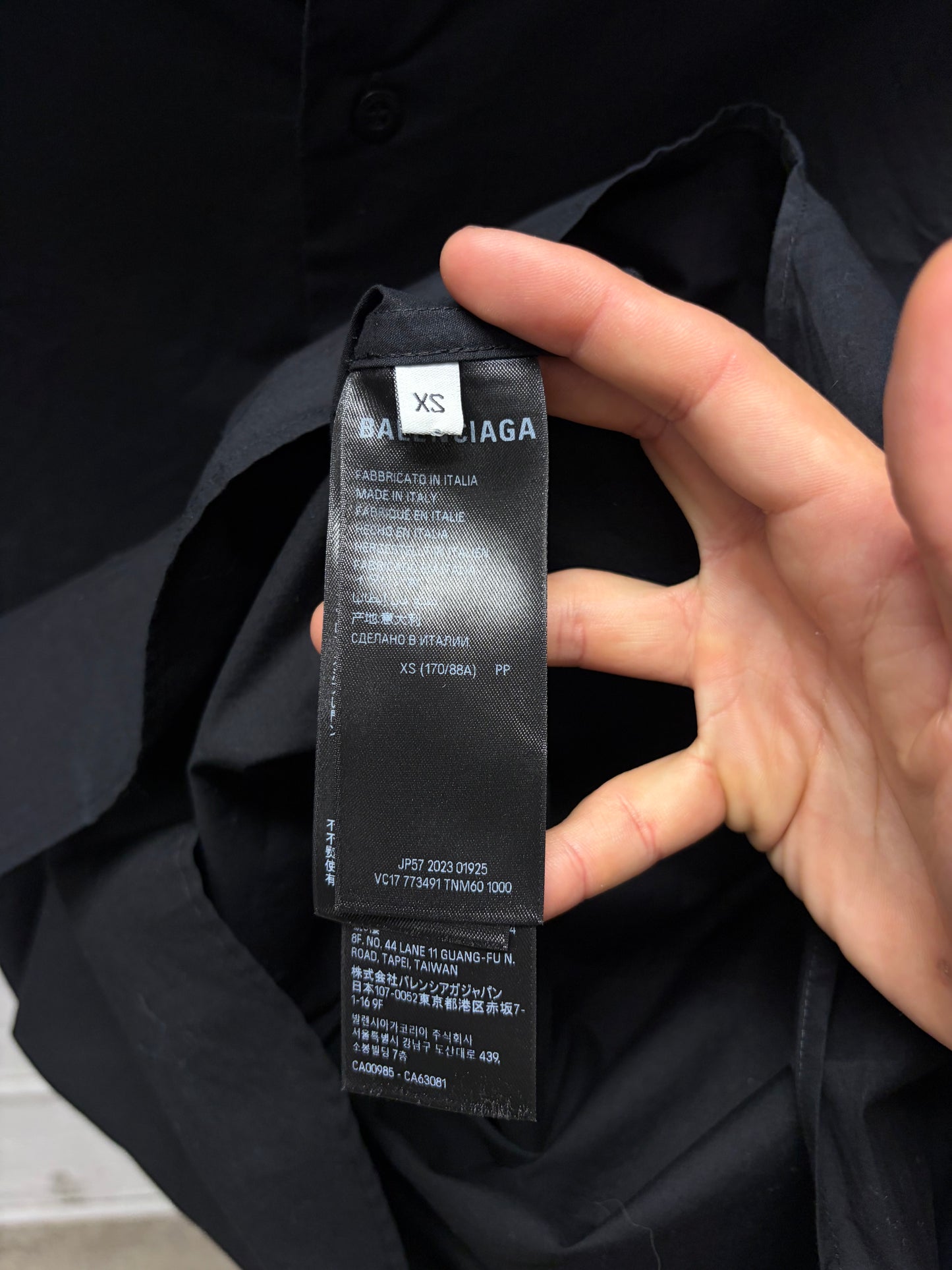 2023 Balenciaga Oversized Black ‘Drop Shoulder’ Button Up Shirt