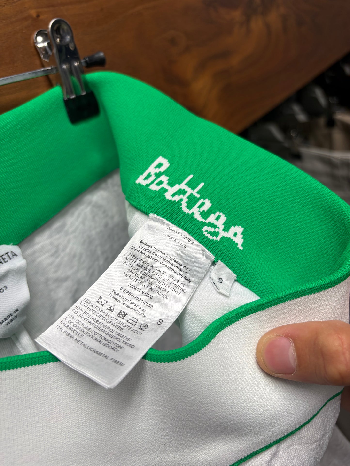 SS2022 Bottega Veneta White/Green Track Pants
