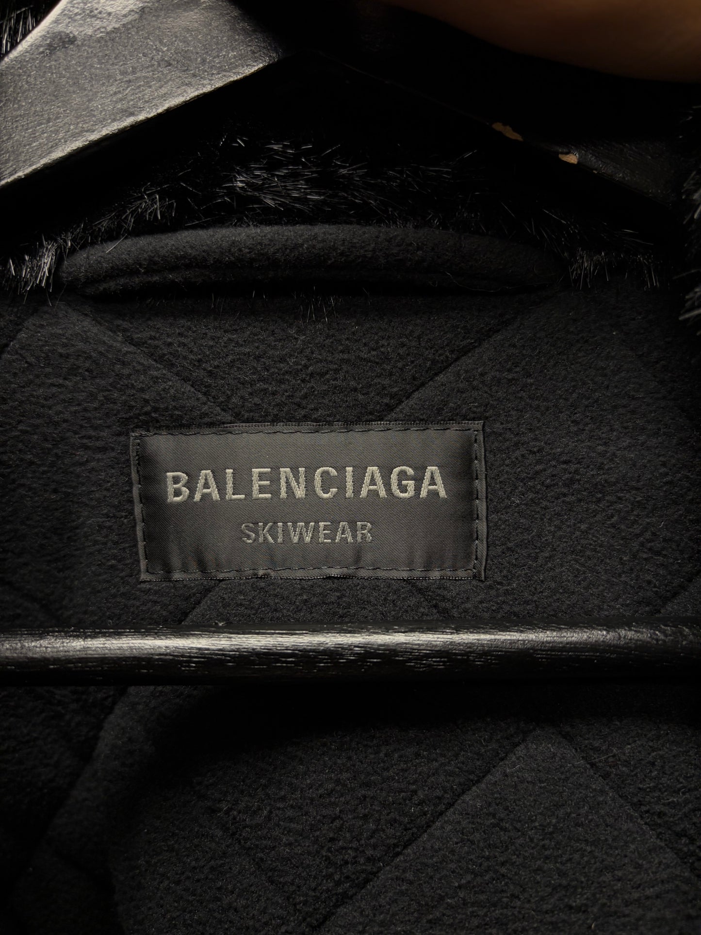 2023 Balenciaga ‘Skiwear’ Black Faux Fur Zip-Up Jacket