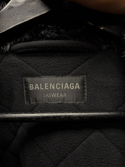 2023 Balenciaga ‘Skiwear’ Black Faux Fur Zip-Up Jacket
