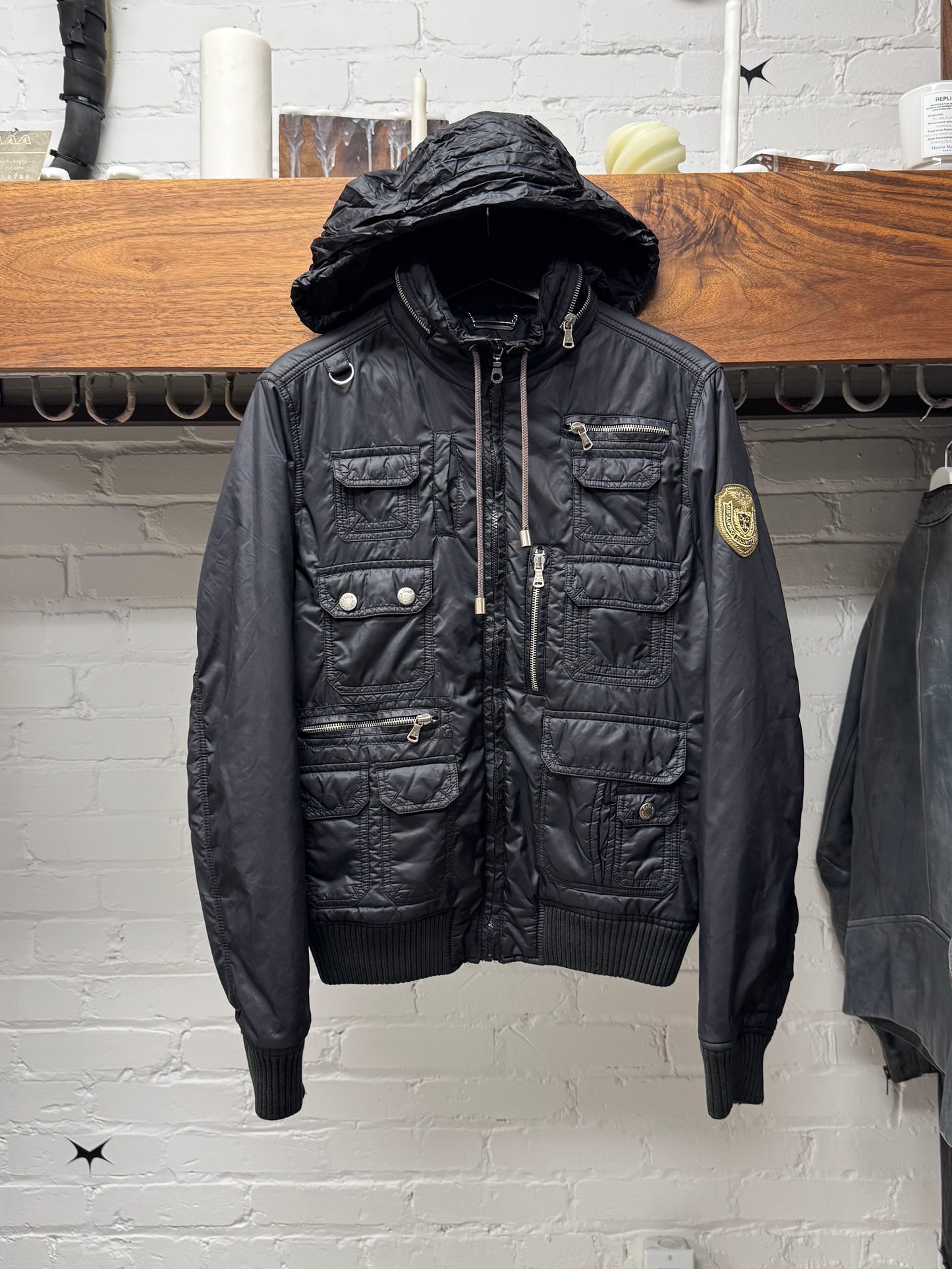 Dolce & Gabbana Down Filled Packable Hood Cargo Jacket
