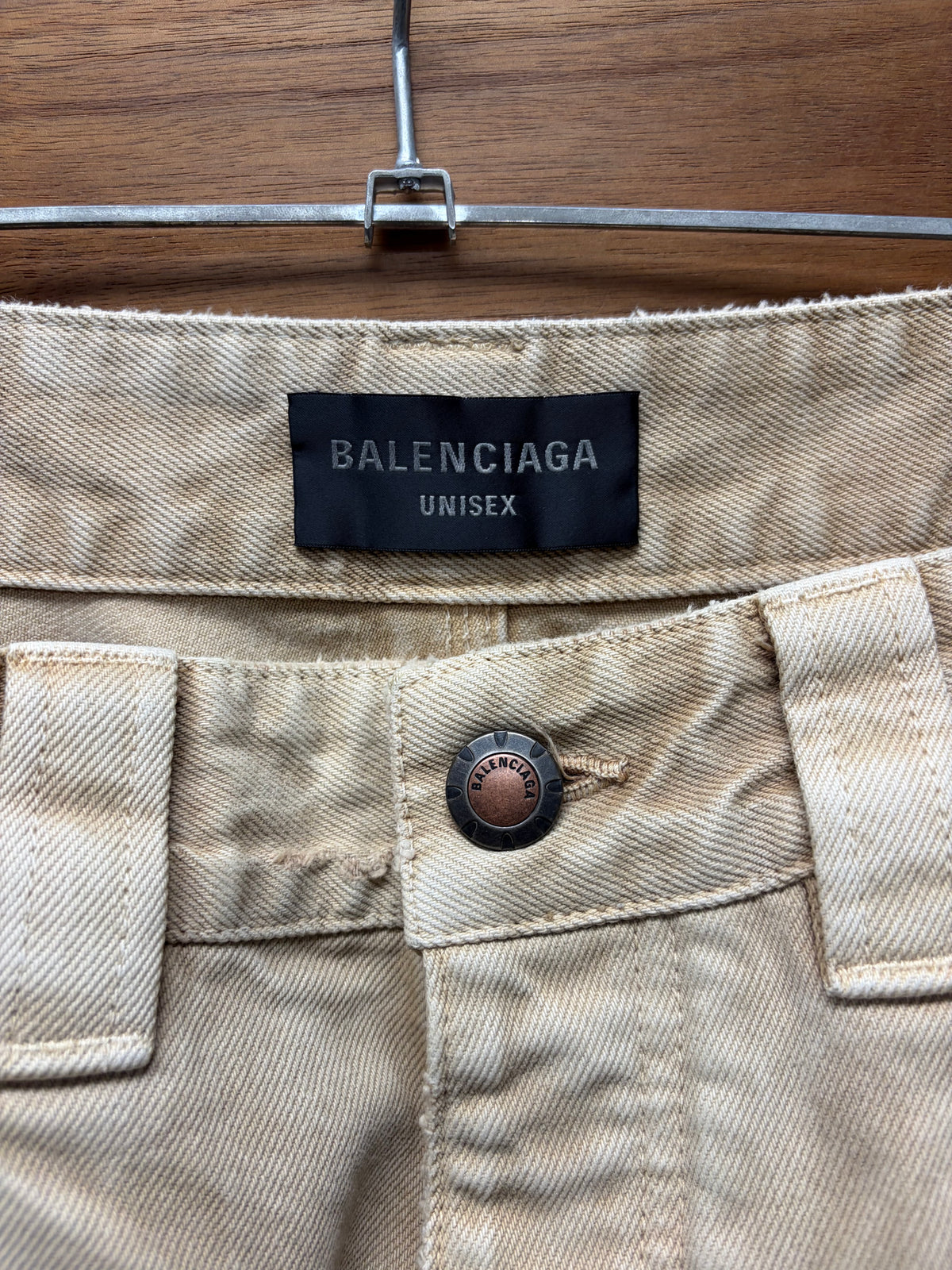 2025 Balenciaga Two Tone ‘Double Knee’ Carpenter Wide Leg Denim