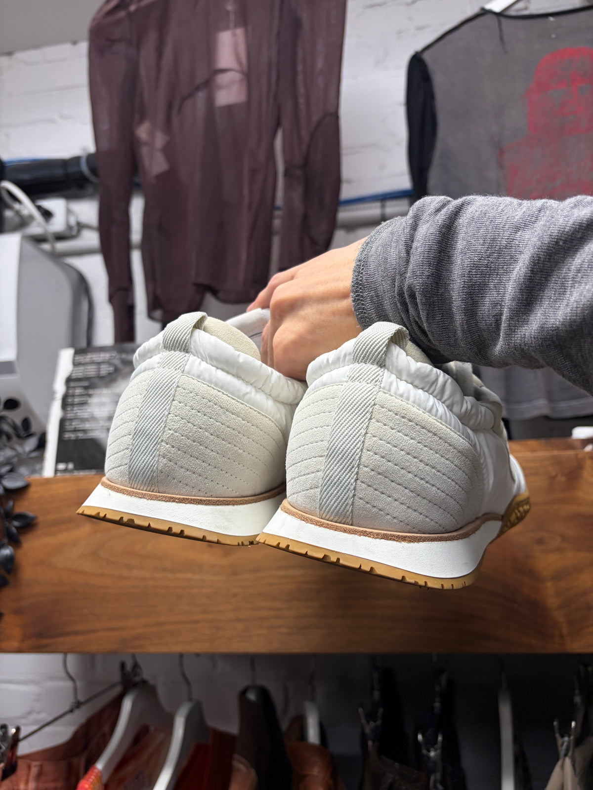Hermes White/Gum Sole ‘Jet’ Low Top Sneakers