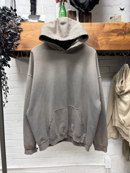 Sasquatchfabrix Distressed Brown Cotton Pullover Hoodie