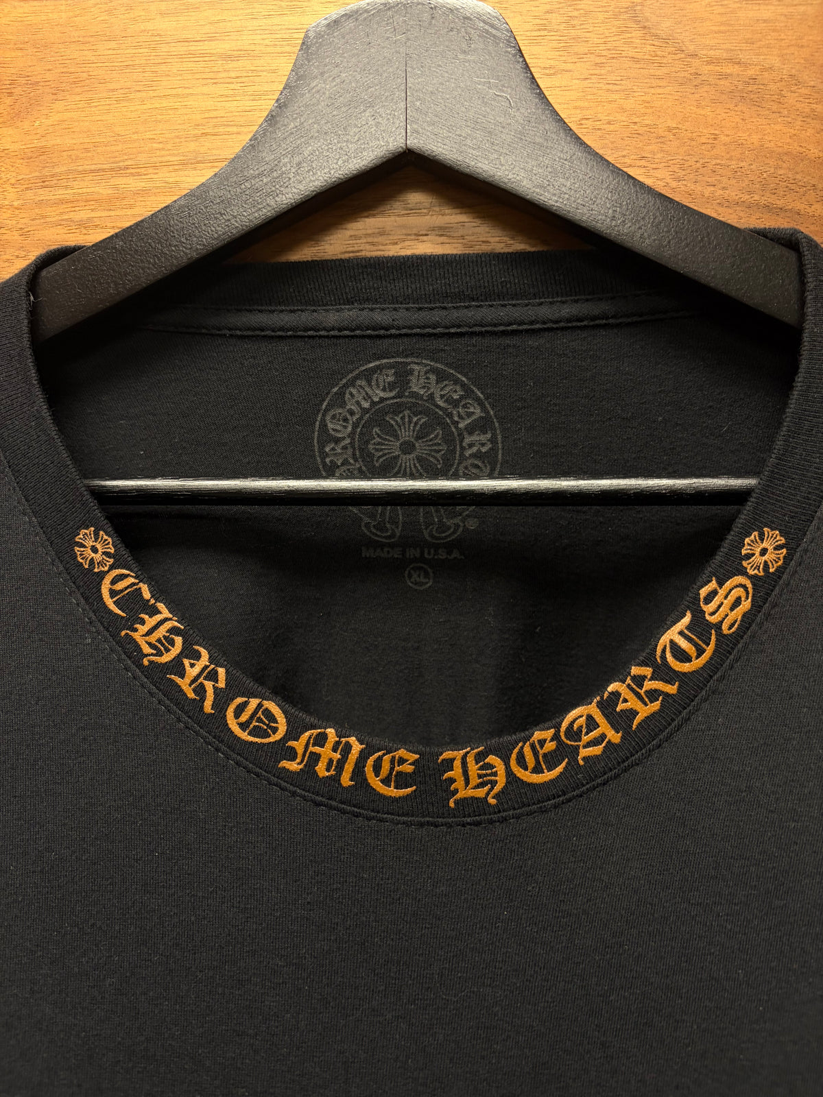 Chrome Hearts Black/Rust ‘Scroll Logo’ Long Sleeve Shirt