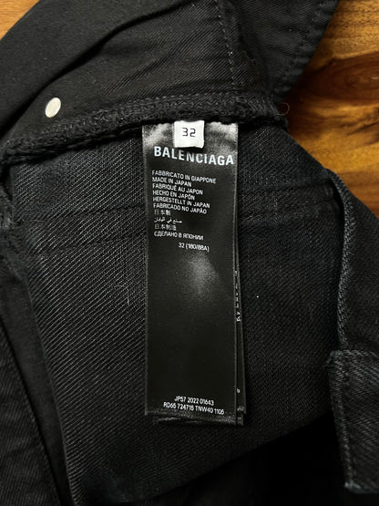 2022 Balenciaga Heavyweight Black Japanese 16oz Denim