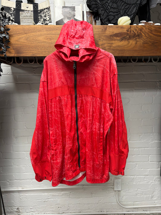 Vintage Marithe Francois Girbaud Hooded Red Oversized Track Jacket