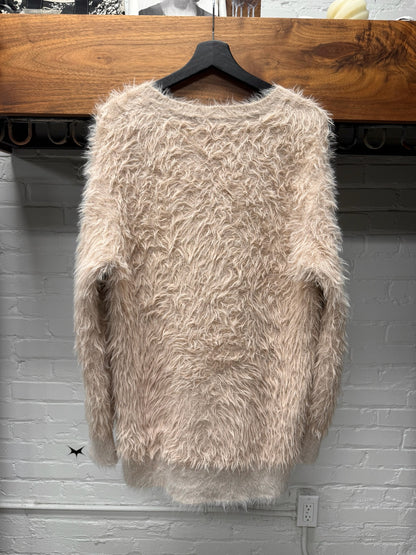Number Nine Shag Mohair ‘Oatmeal’ Brown Sweater