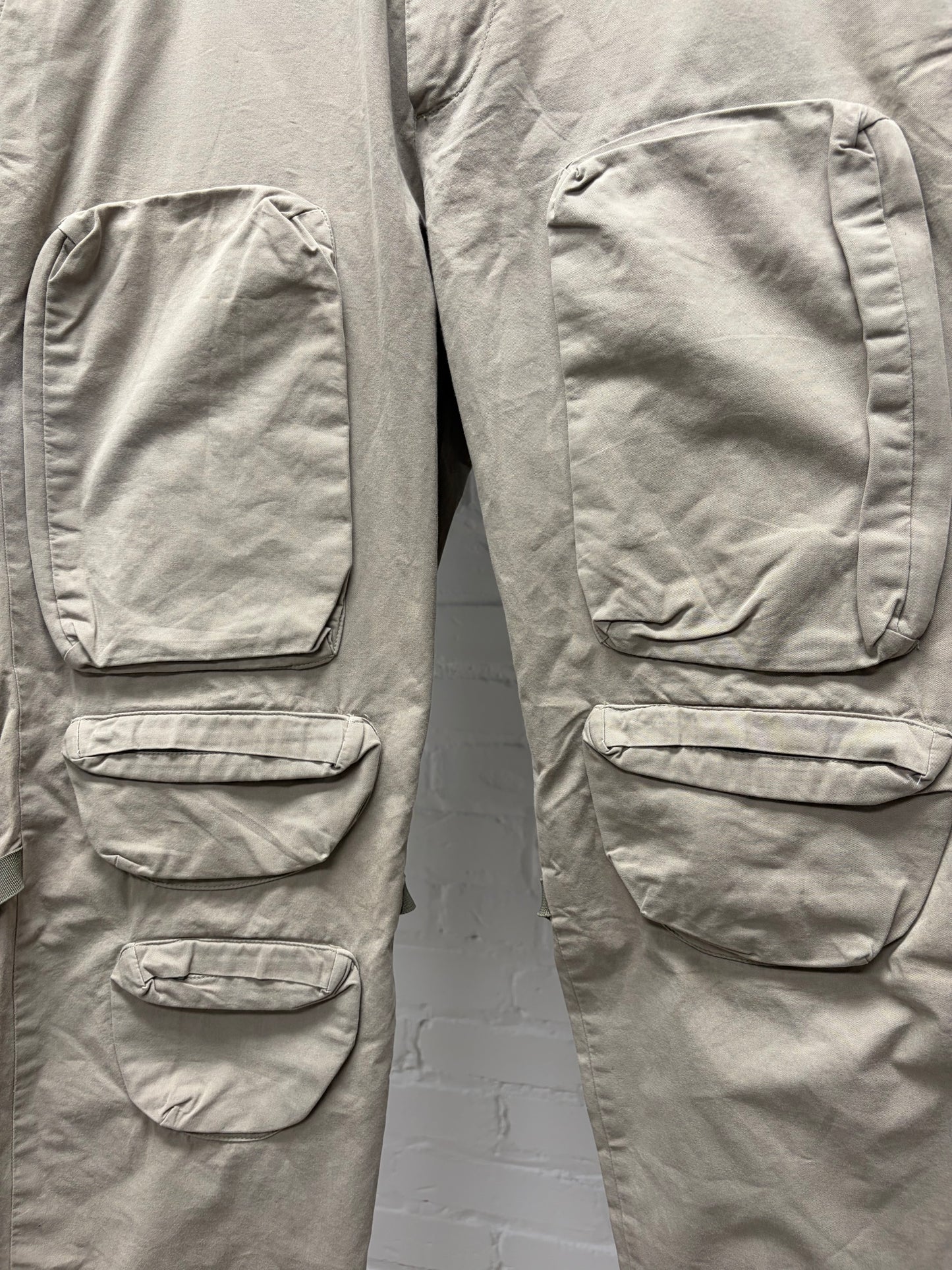 SS2000 Helmut Lang 3D Cargo Pocket Tan Brown Utilitarian Pants
