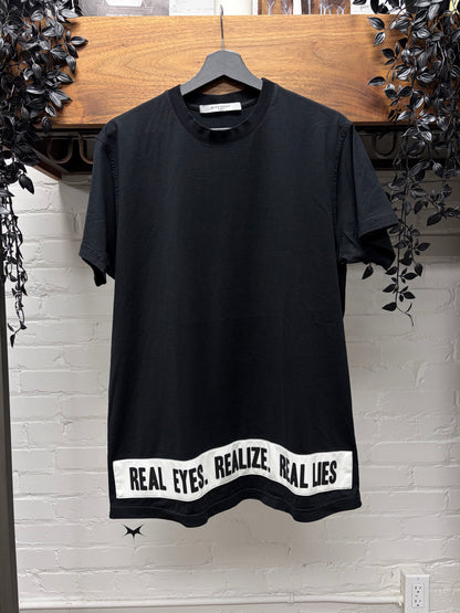 AW2017 Givenchy by Ricardo Tisci ‘Tupac’ Black ‘Real Lies’ Slogan T-Shirt