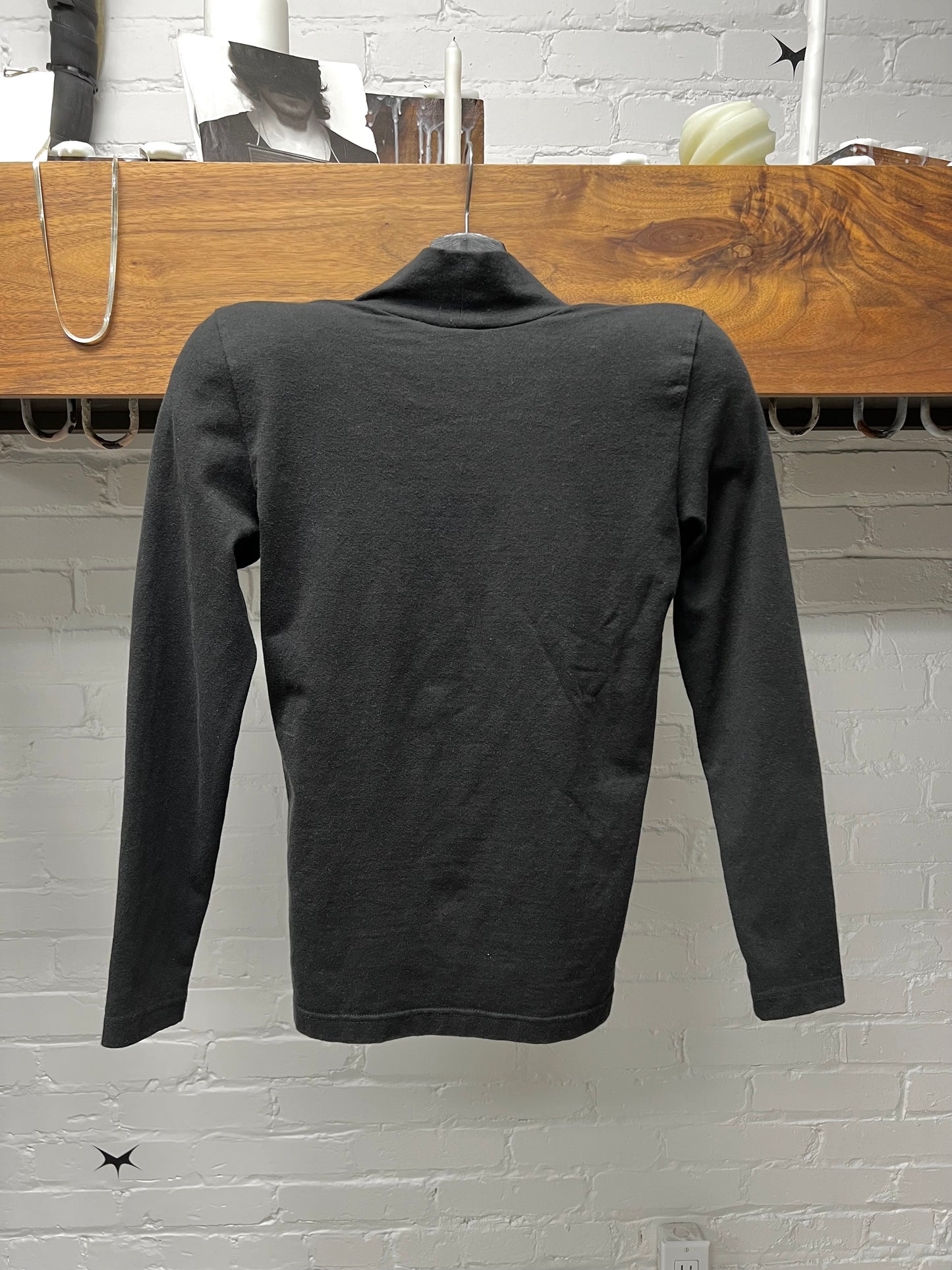 2023 Balenciaga ‘Padded Shoulder’ Mock Neck Long Sleeve Shirt