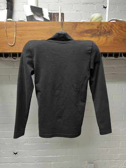 2023 Balenciaga ‘Padded Shoulder’ Mock Neck Long Sleeve Shirt