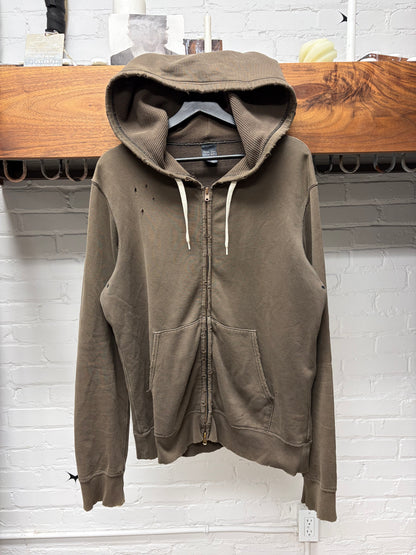AW2005 Number (N)ine ‘Nightcrawler’ Brown Thermal Zip-Up Hoodie
