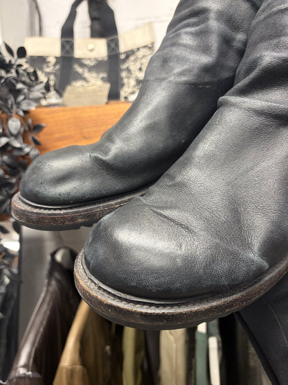 2017 Rick Owens ‘Goodyear Sole’ Lambskin Leather Creeper Sock Boots