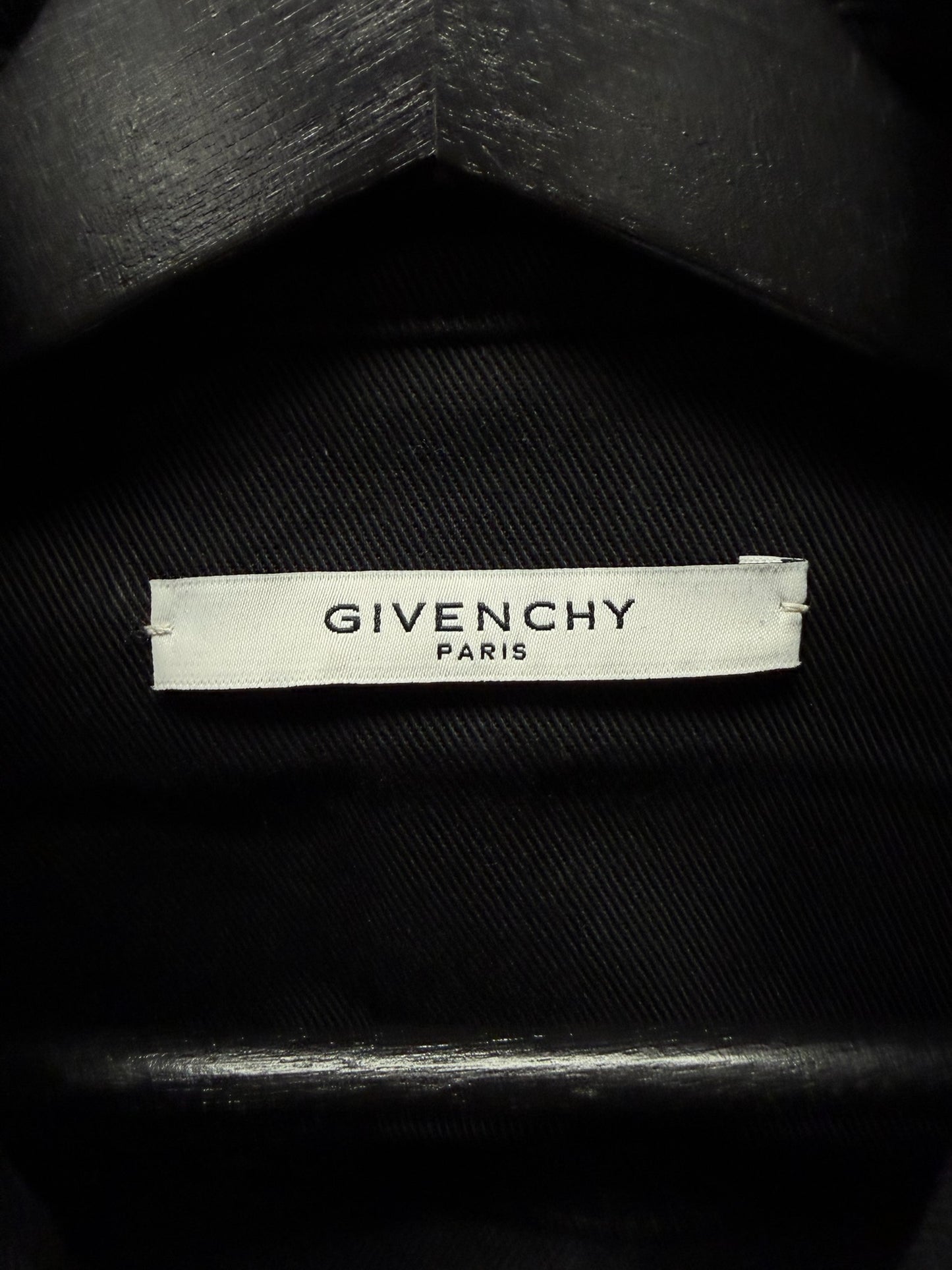 SS2016 Givenchy by Ricardo Tisci Black Studded Denim Pearl Button Snap Shirt