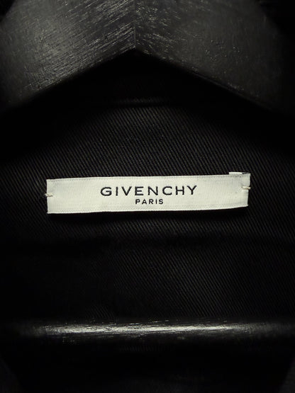 SS2016 Givenchy by Ricardo Tisci Black Studded Denim Pearl Button Snap Shirt