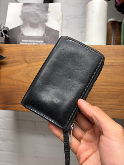 Saint Laurent Black Leather Cardholder Wallet with Keyring