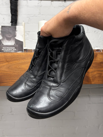 Prada ‘Americas Cup’ Black Leather High Top Sneakers