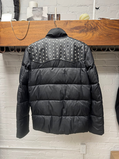 AW2014 Saint Laurent by Hedi Slimane Studded Leather Puffer Jacket