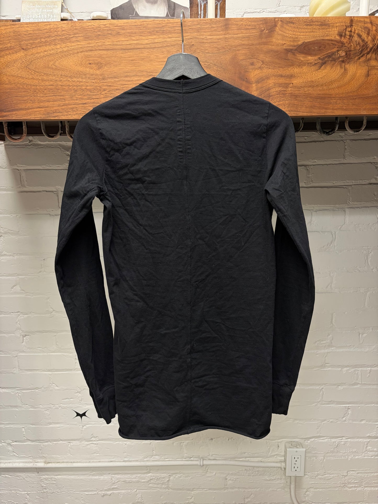 SS2023 Rick Owens ‘Edfu’ Black Cotton Long Sleeve Shirt
