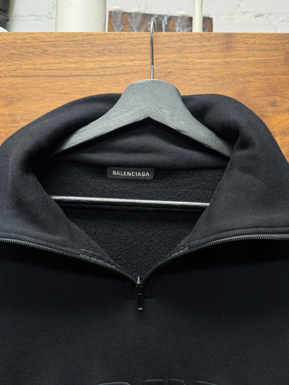 SS2018 Balenciaga ‘Twinset’ Hybrid Sleeve Quarter Zip Polo