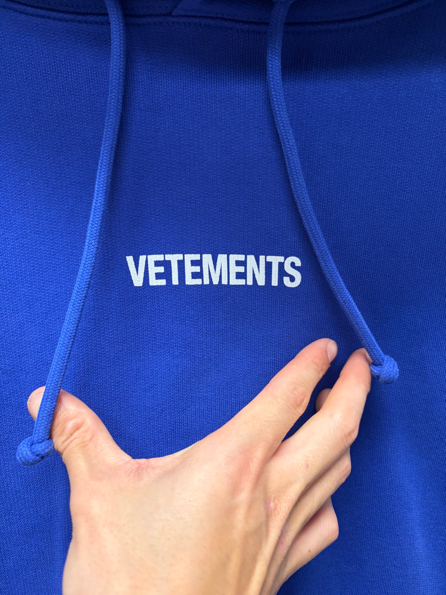 Vetements Limited Edition Blue ‘Embroidered Logo’ Hoodie