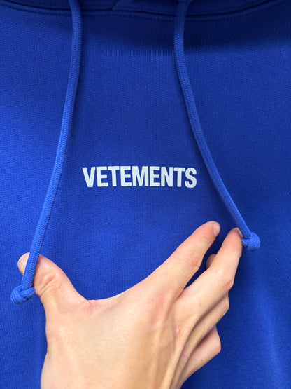 Vetements Limited Edition Blue ‘Embroidered Logo’ Hoodie